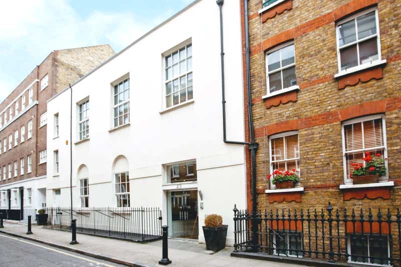 The Sound Company building in Fitzrovia 23 Gosfield Street, home of The Sound Company voice recording studios in Central London