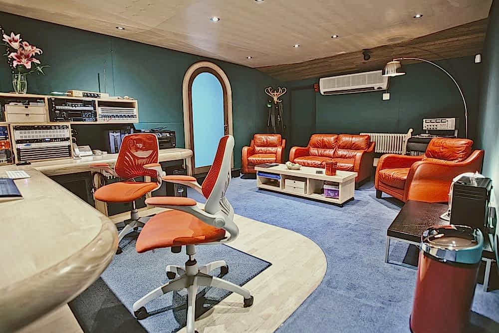 Studio 2 control room for podcast recording, editing and mastering at The Sound Company
