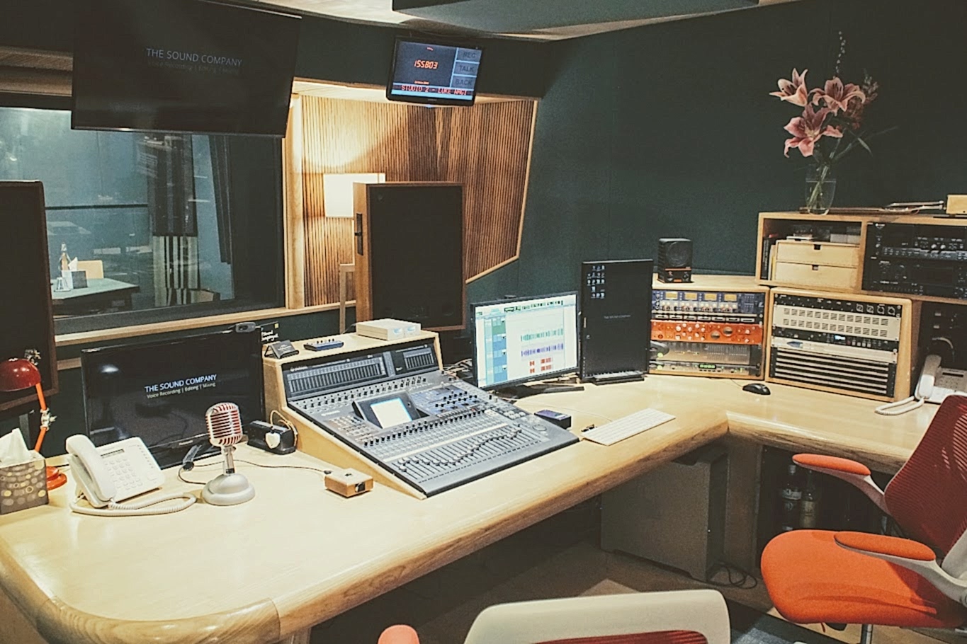 Studio 2 desk and control area
