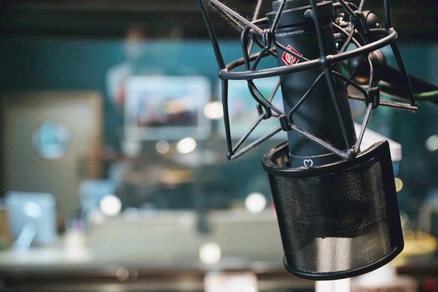 Microphone and voice recording setup in Studio 3 at The Sound Company, London