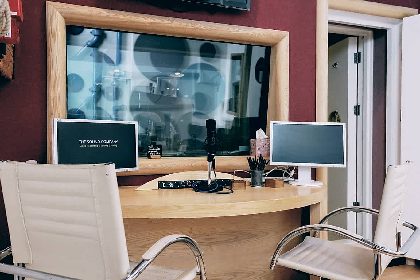Studio 5 control room for radio recording, editing and mixing at The Sound Company