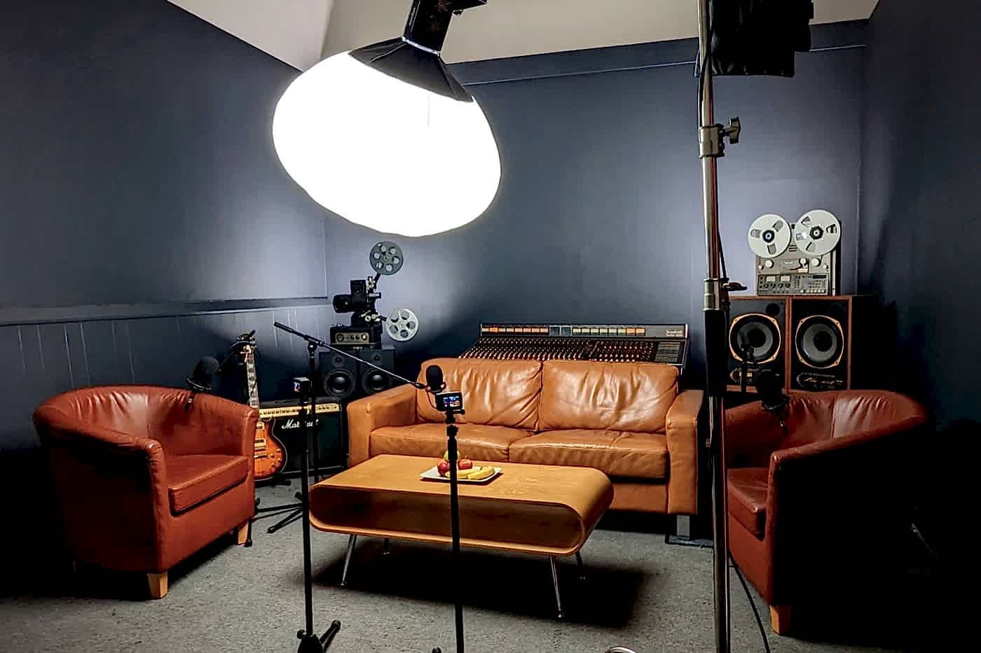 TV studio setup for press junkets and filmed interview sessions at The Sound Company